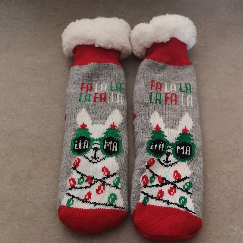 NWOT Warm Cozy Christmas Slipper Socks Sherpa Lined